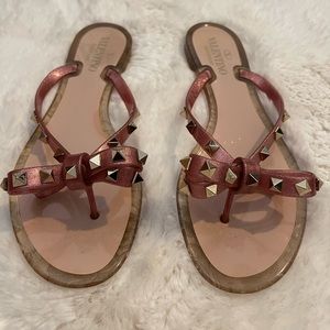 Valentino Rockstud Jelly Flip Flops